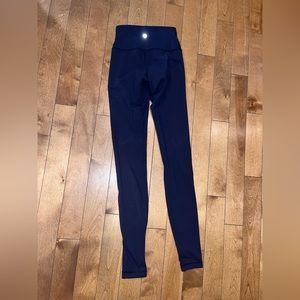 Lululemon Athletica Navy Blue Leggings, Size 4, Full Length